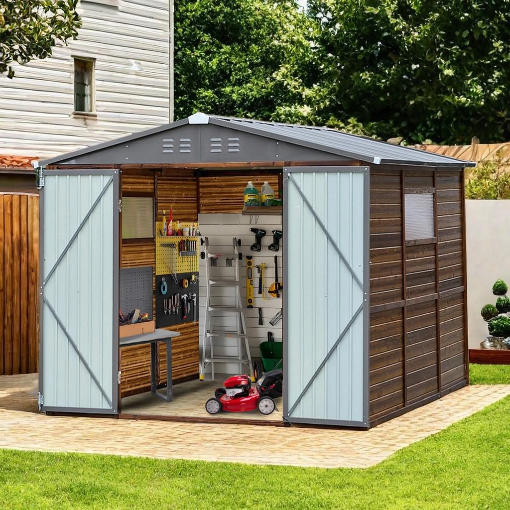 Streamdale Furniture Streamdale 8x8 Iron-Wood Tool Shed, Nature & Function 3