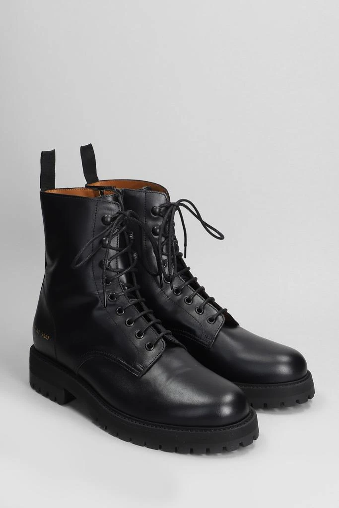 Common Projects Combat Boots In Black Leather 2
