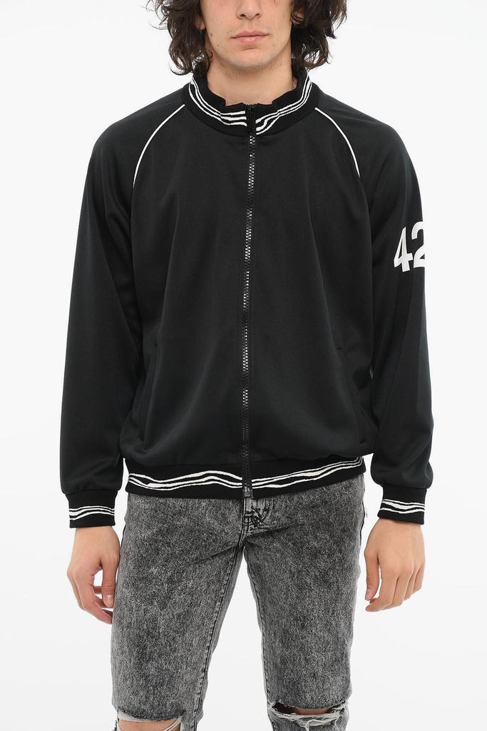 424 Jersey Zip-up Sweatshirt with Logo Print