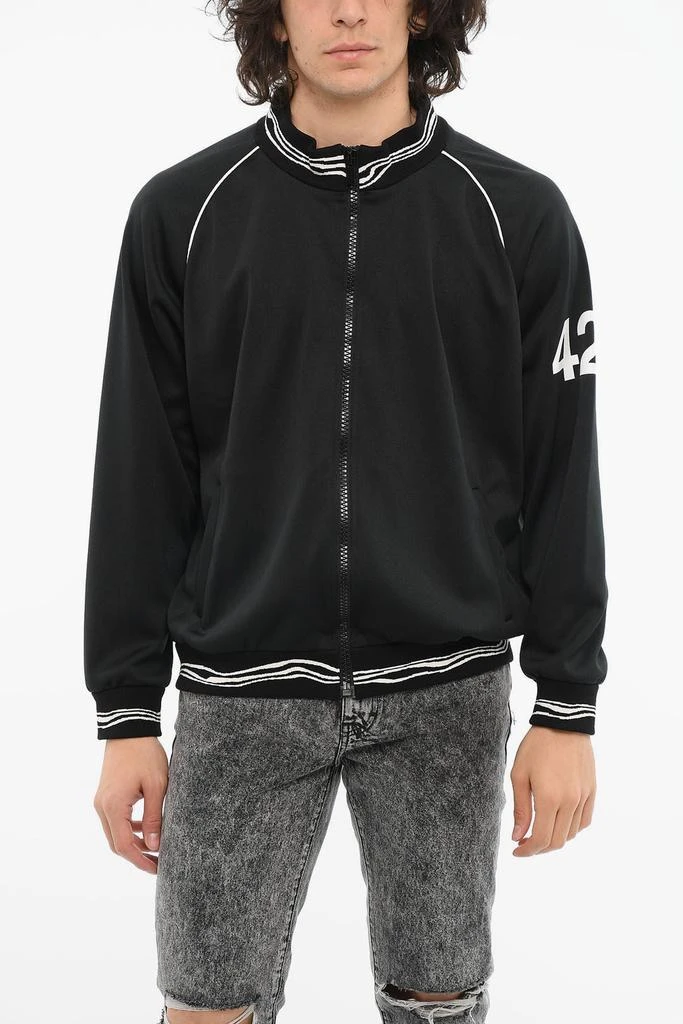 424 Jersey Zip-up Sweatshirt with Logo Print 1