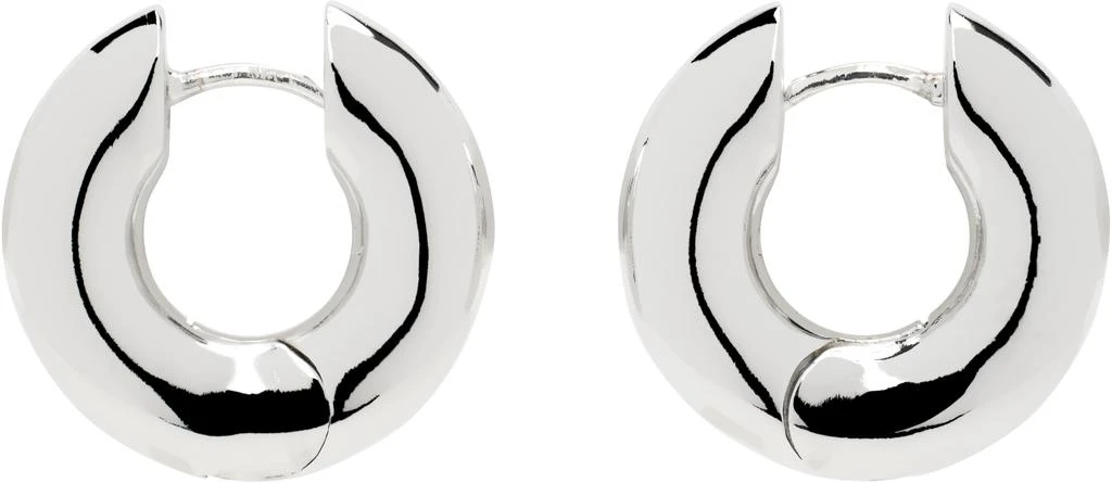 Laura Lombardi Silver Medium Terra Hoop Earrings 1