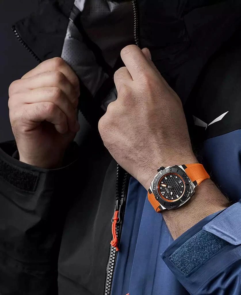 Alpina Men's Swiss Automatic Seastrong Extreme Orange Rubber Strap Watch 39mm 3
