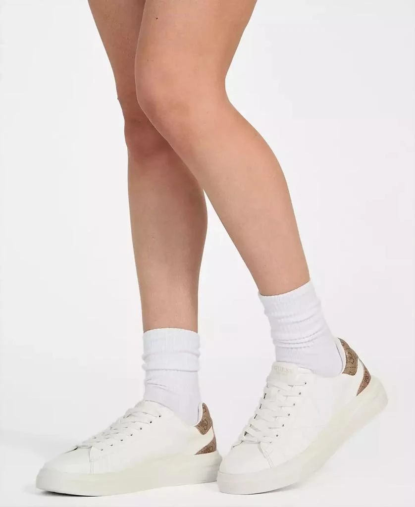 GUESS Women's Elbina Contrast Heel Lace-Up Sneakers 7