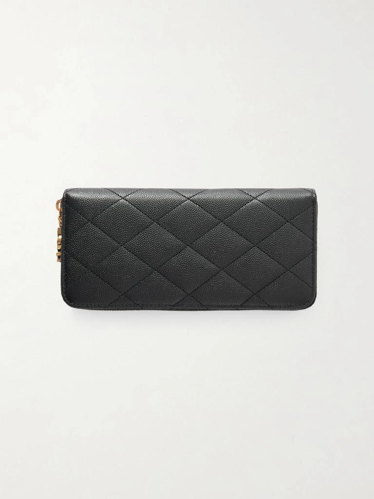 Yves Saint Laurent Quilted Textured-leather Wallet