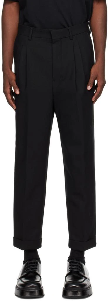 AMI Black Carrot Fit Trousers 1