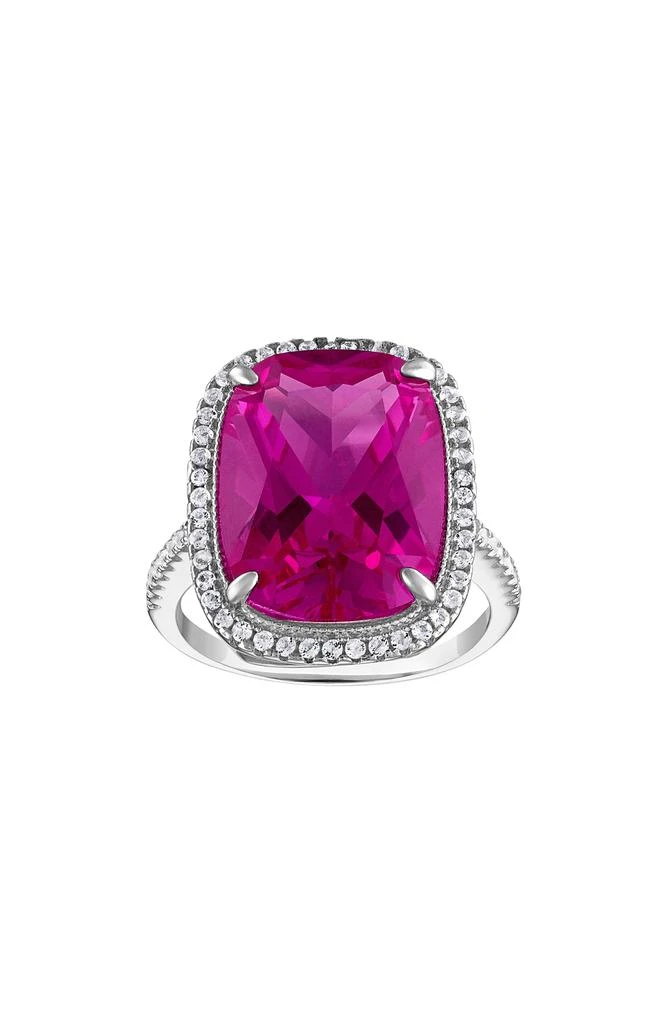 FZN Sterling Silver Lab Created Pink Sapphire Ring