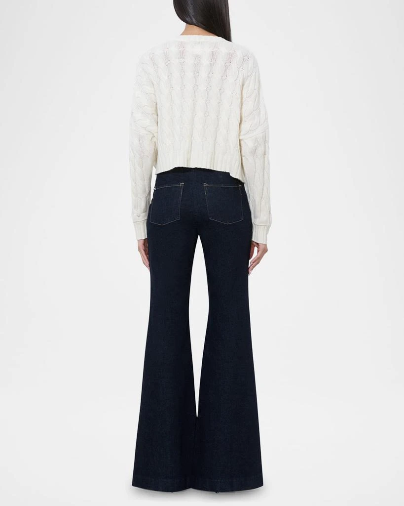 Alice + Olivia Cecilie Cropped Cable-Knit Cardigan 3