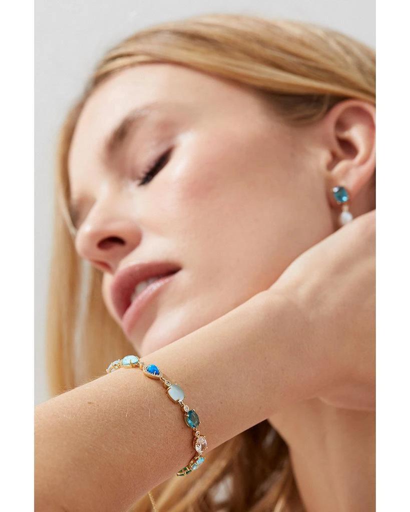 Nadri Blue Lagoon Mixed Stone Flex Bracelet in 18K Gold Plated 3