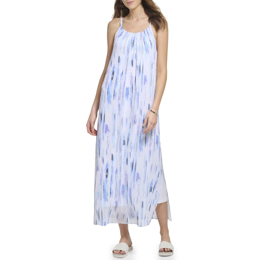DKNY Sleeveless Print Chiffon Dress