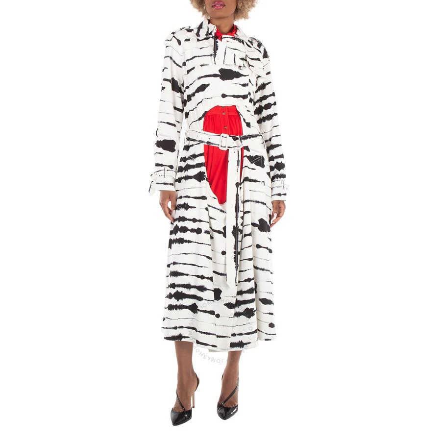 Burberry Ladies Cut-Out Detail Watercolour Print Trench Coat 2