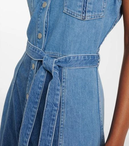 AG Jeans Belted paneled denim midi dress 5