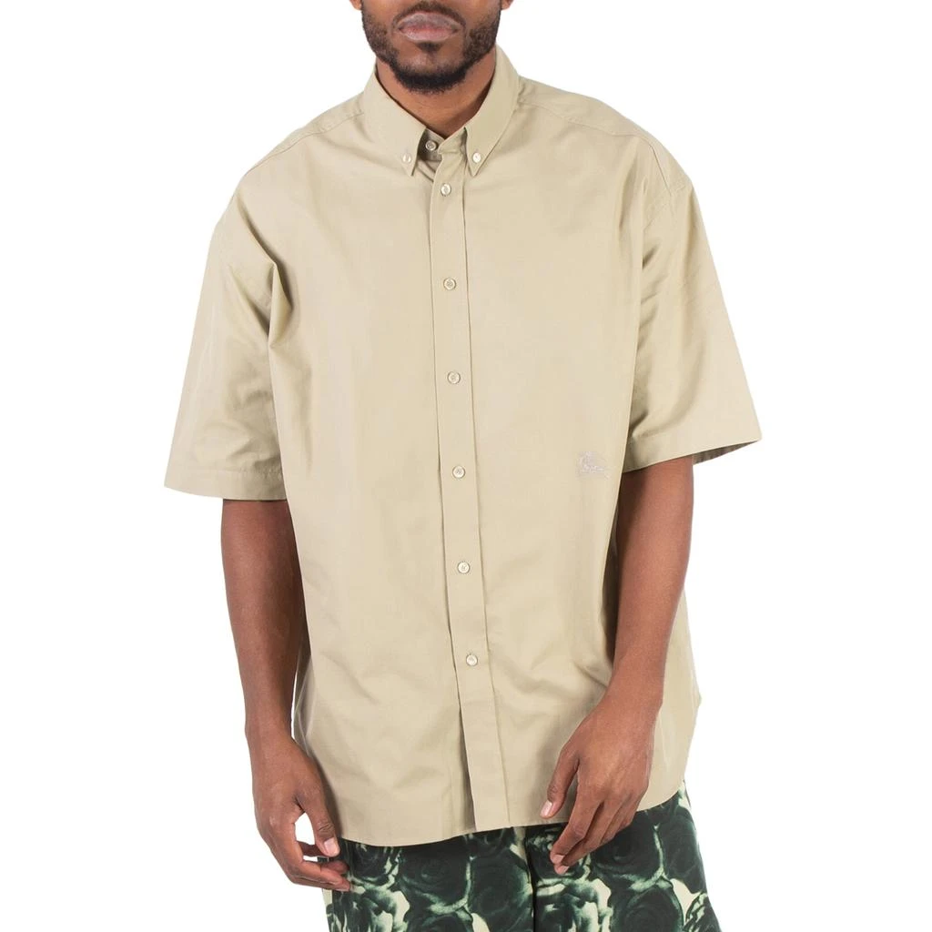 Burberry Burberry Logo-Embroidered Short Sleeve Poplin Shirt, Size X-Large