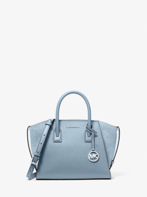 Michael Kors Avril Small Leather and Suede Satchel