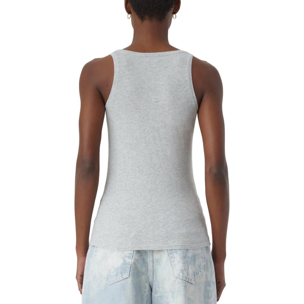 Closed Pure Cotton Tank In Light Grey Melange