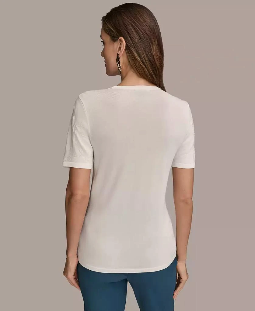 Donna Karan Women's Short-Sleeve Sequin Detail Sweater 2