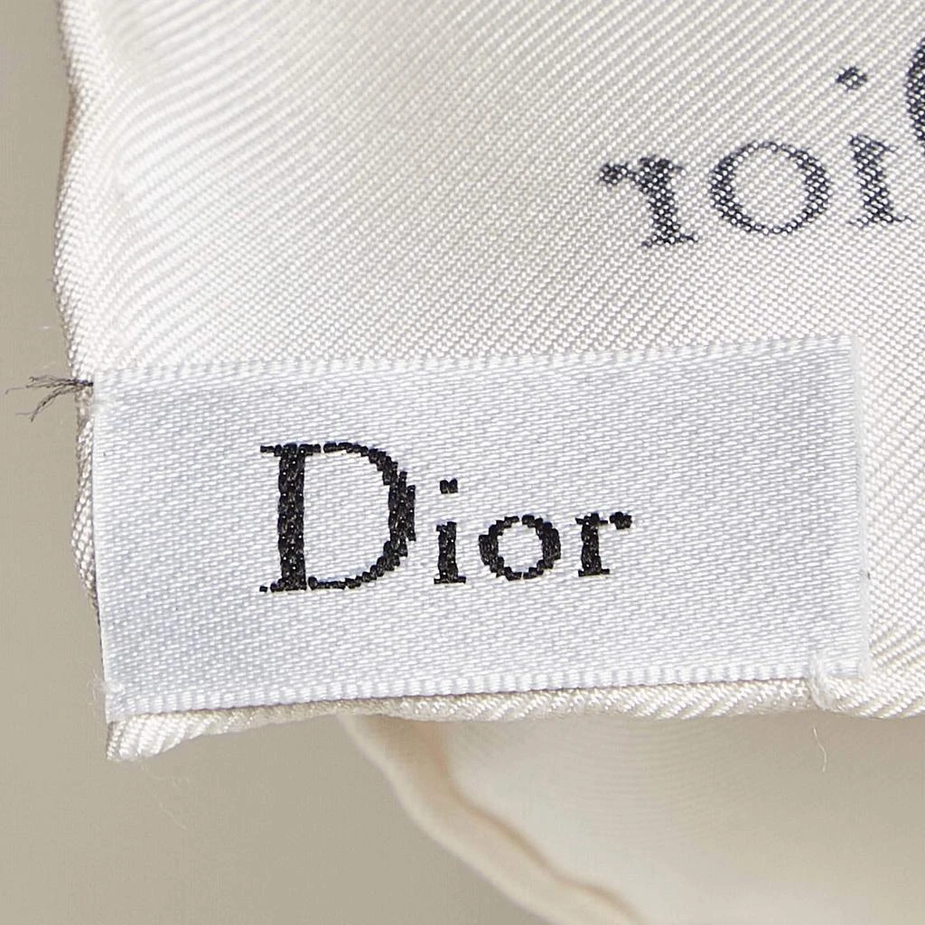 Dior Dior Off -White Silk Paradise Dior Scarf  4