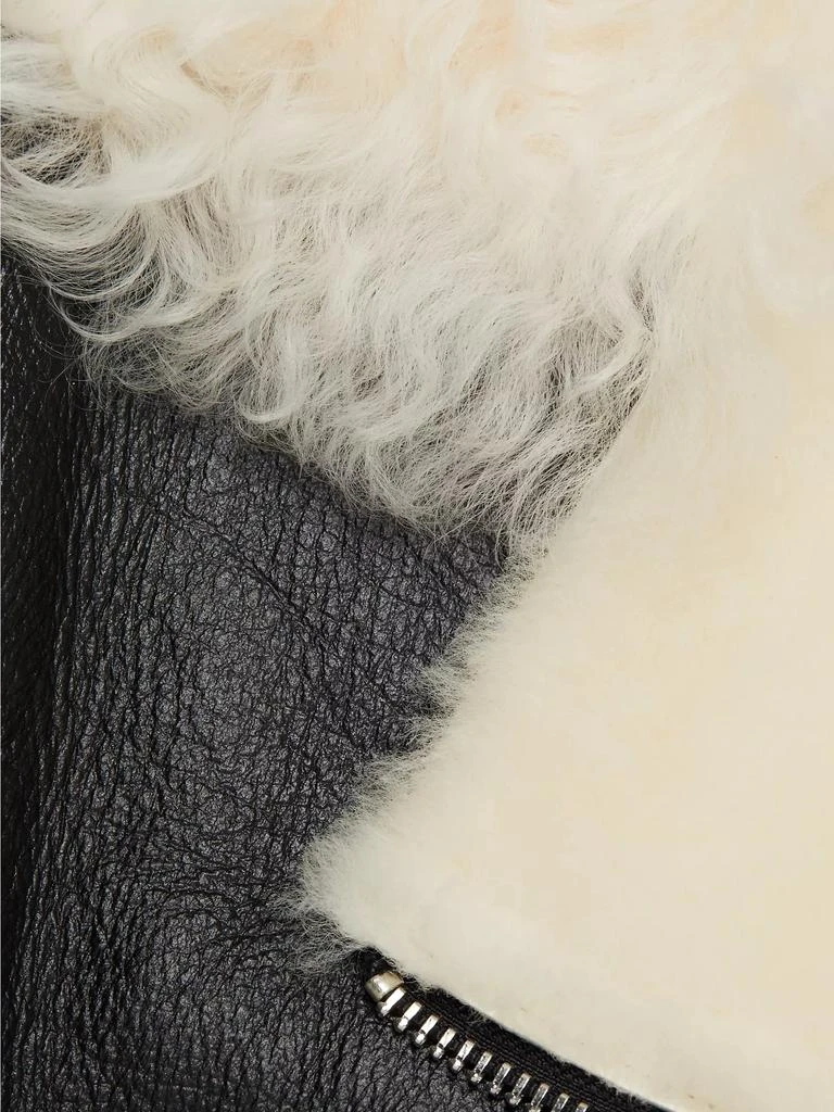 Maximilian Leather Shearling-Trimmed Moto Jacket 7