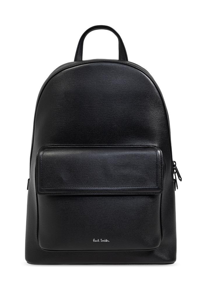 Shop Black Embossed Leather Backpack on Sale at BeyondStyle