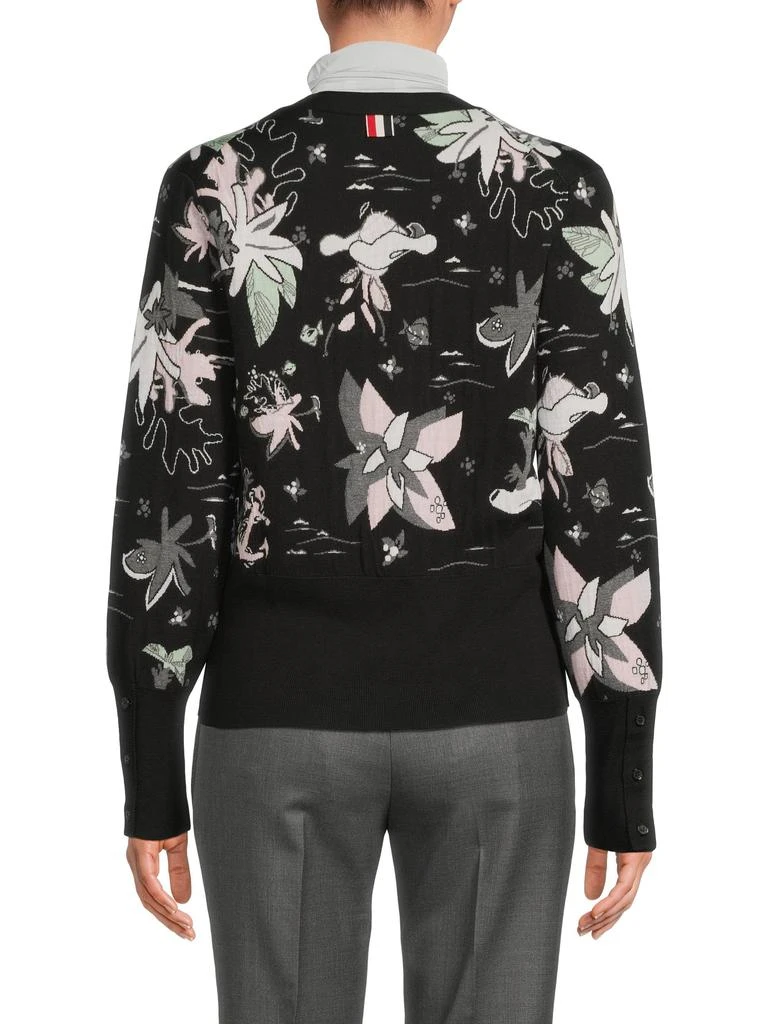 Thom Browne ​Hawaiian Scenic Jacquard Classic V-Neck Cardigan 2
