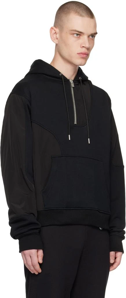 HELIOT EMIL Black Paneled Hoodie 2