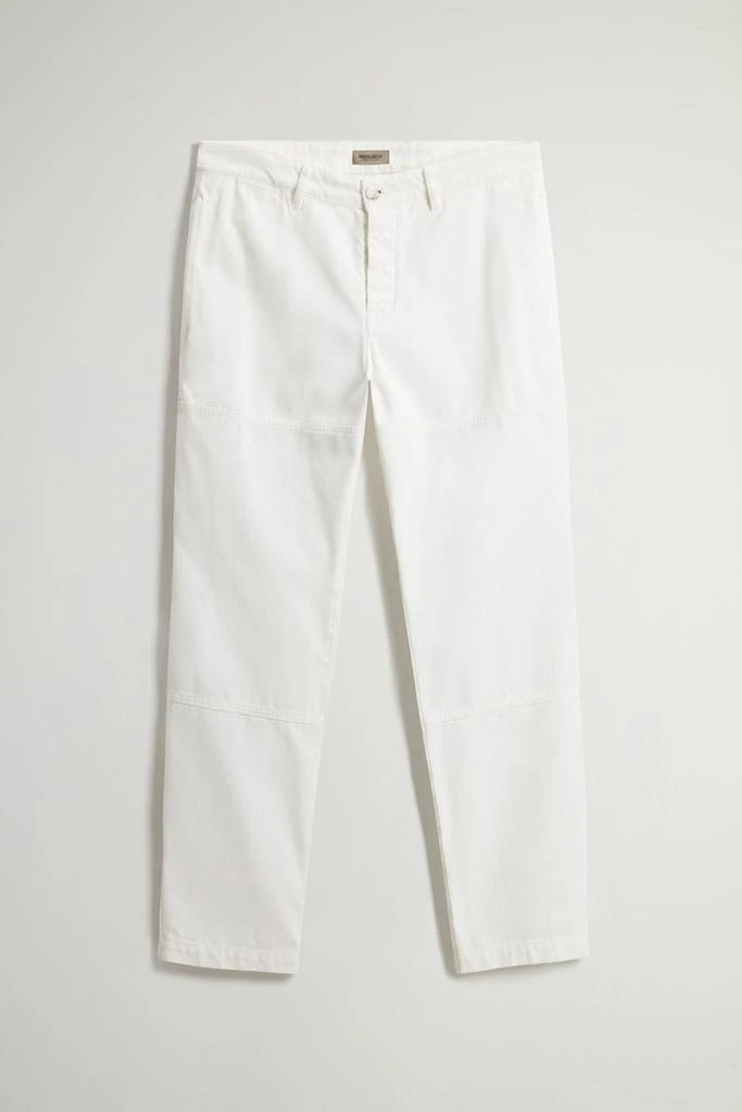 Woolrich Garment-Dyed Carpenter Pants in Pure Cotton Canvas - Men - White 4