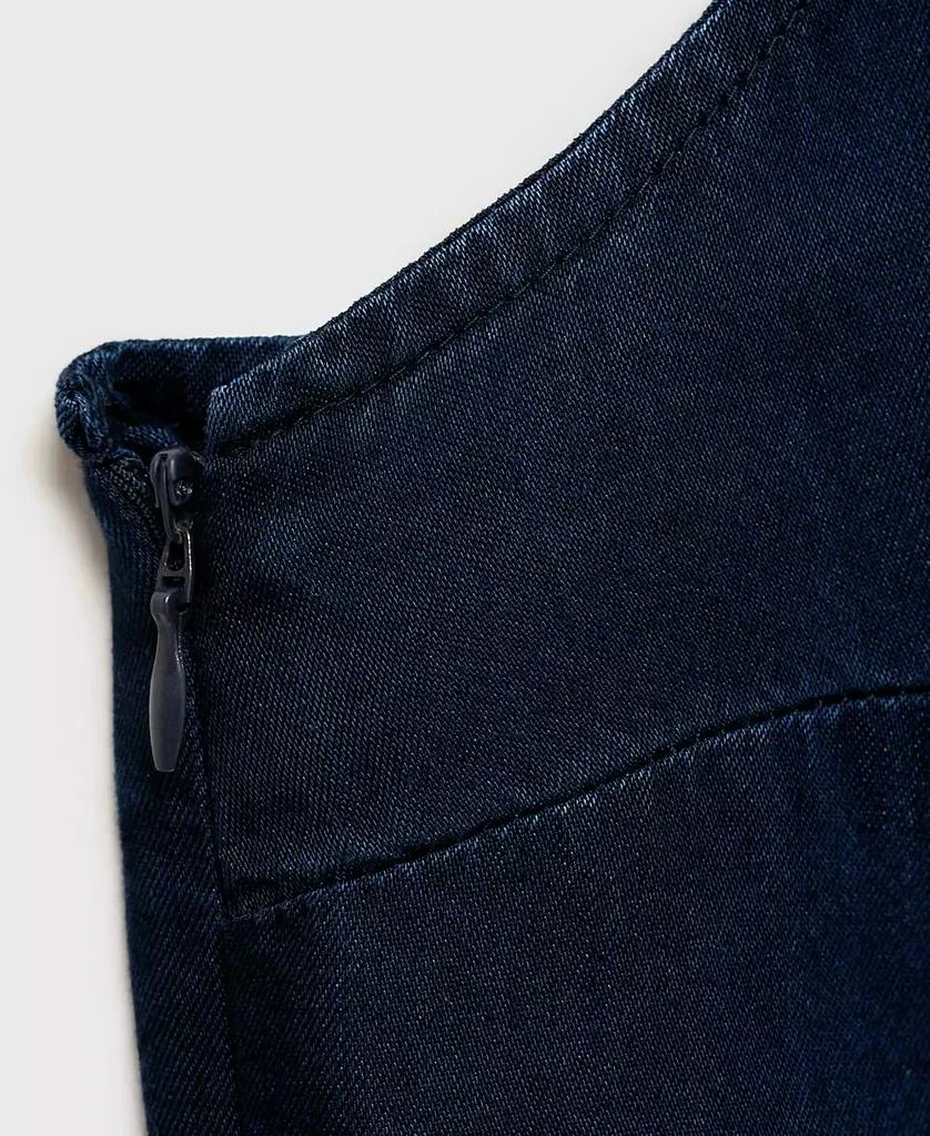 Mango Women's Gathered Side Denim-Effect Top 3