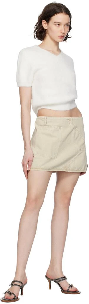 Gimaguas Beige Beverly Denim Miniskirt 4