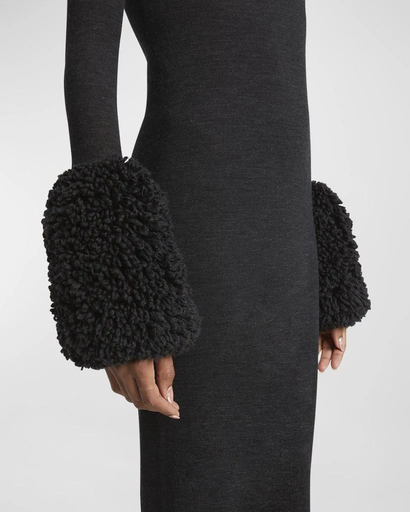 Alaia Bubble-Cuff Long-Sleeve Midi Sweater Dress 5