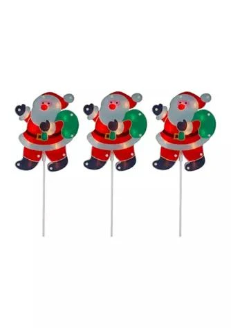 Northlight Set Of 3 Lighted Holographic Santa Claus Christmas Pathway Markers 25Inch 1