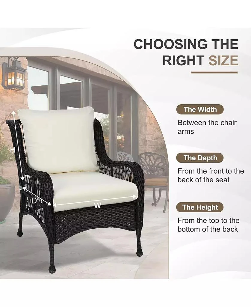 Aoodor 21x21 Inch Outdoor Deep Seat Cushion Set with Adjustable Straps and Waterproof 8