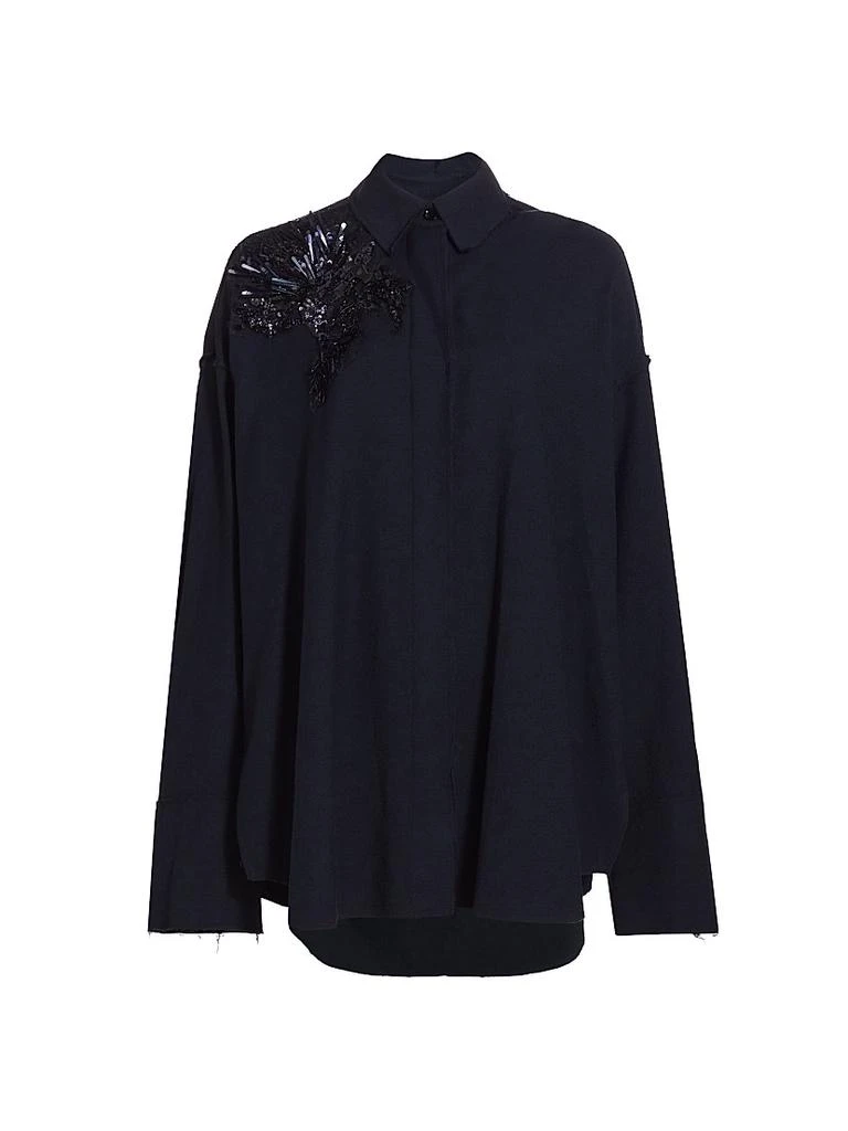 Jason Wu Embellished Wool Button-Up Shirt 1
