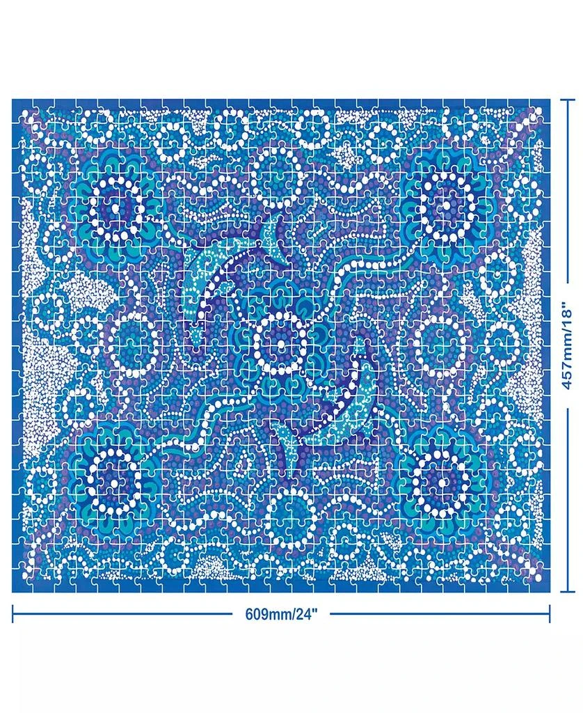 Mindbogglers Artisan 500-Piece Saltwater People Steven Bekue For Adults Deluxe 24 x 18 intricate Puzzles Hobbies Aboriginal Art Traditional Dot Paintings Jigsaw Puzzle Set 2