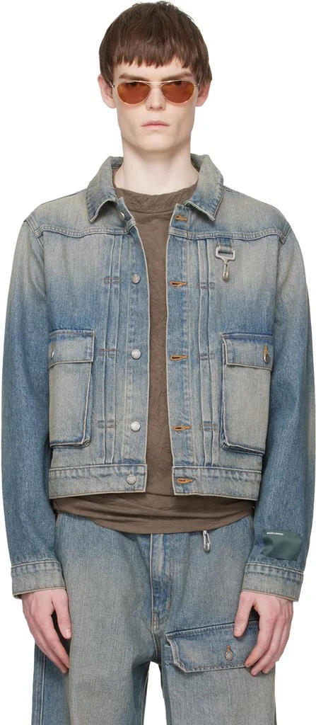 Reese Cooper Blue Washed Trucker Denim Jacket