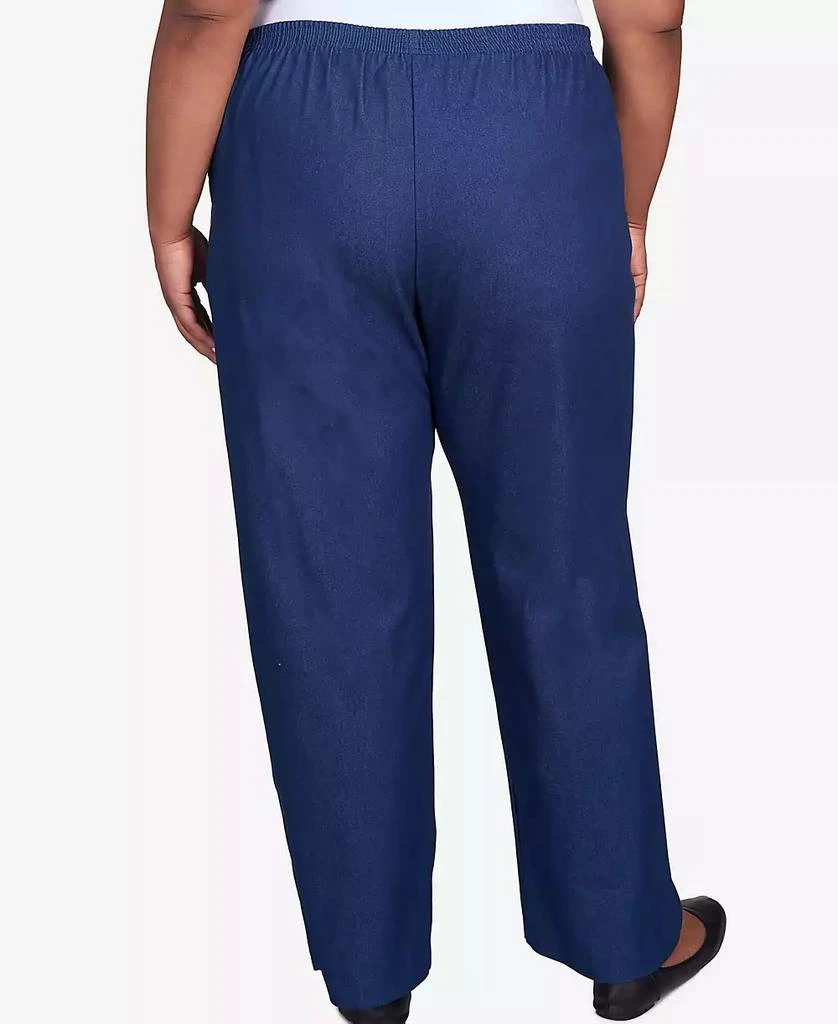 Alfred Dunner Plus Size Classic Denim Pull-On Straight-Leg Short Length Pants 2