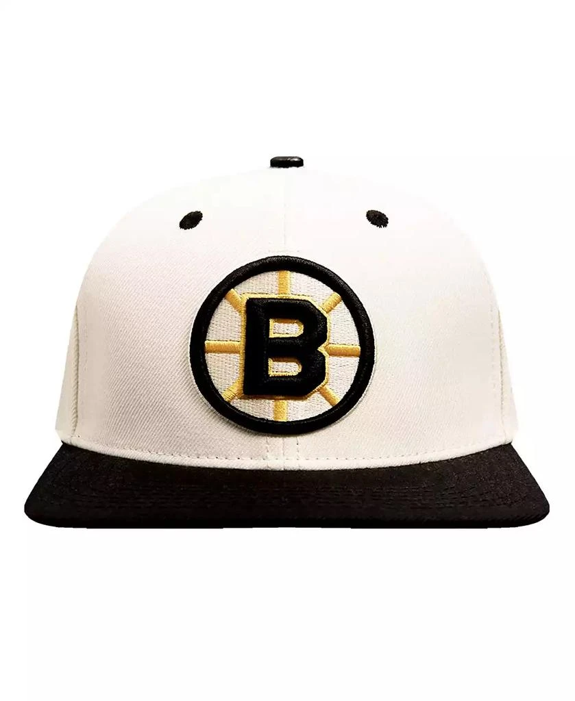 Pro Standard Men
s Cream Boston Bruins Retro Classic Logo Snapback Hat 2