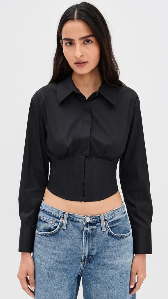 Alice + Olivia Edie Corset Button Down