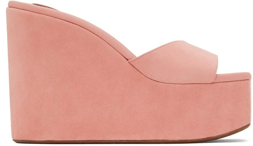 Alaïa Pink Platform Wedge Mules 1