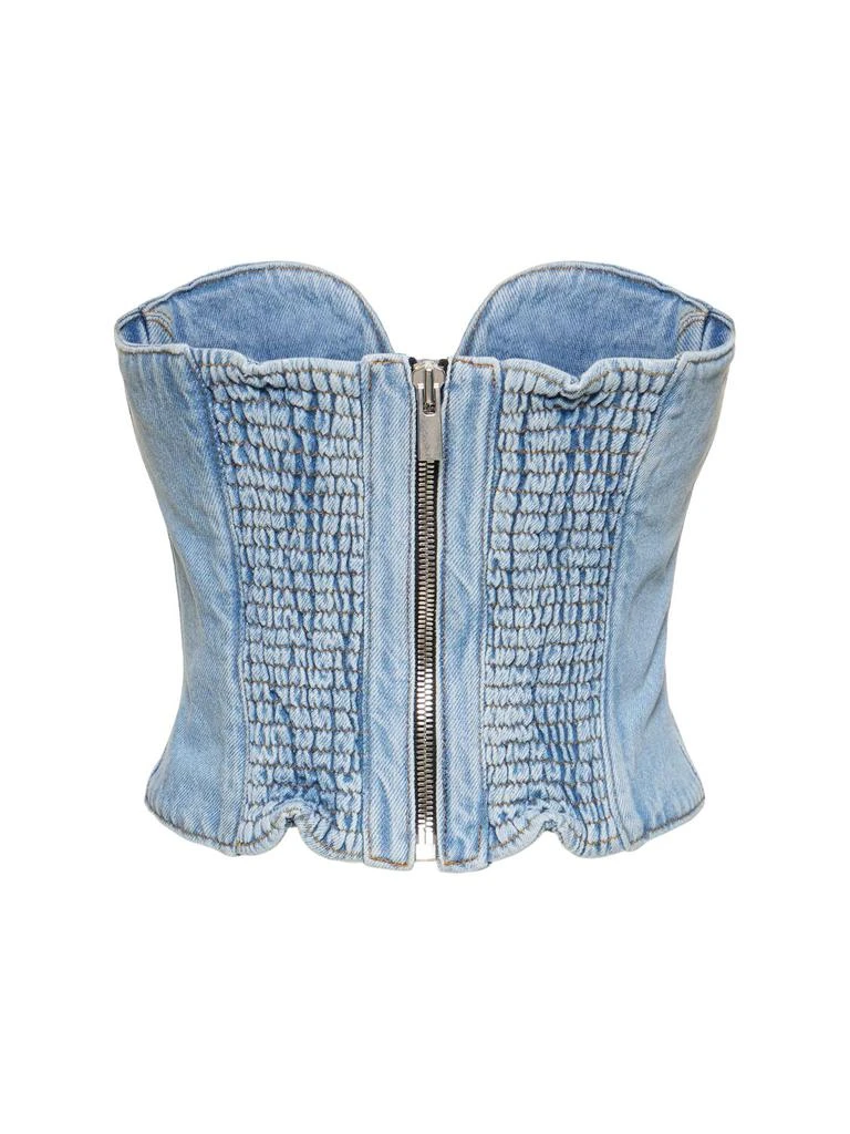 Magda Butrym Cotton Denim Corset W/ Flowers 4