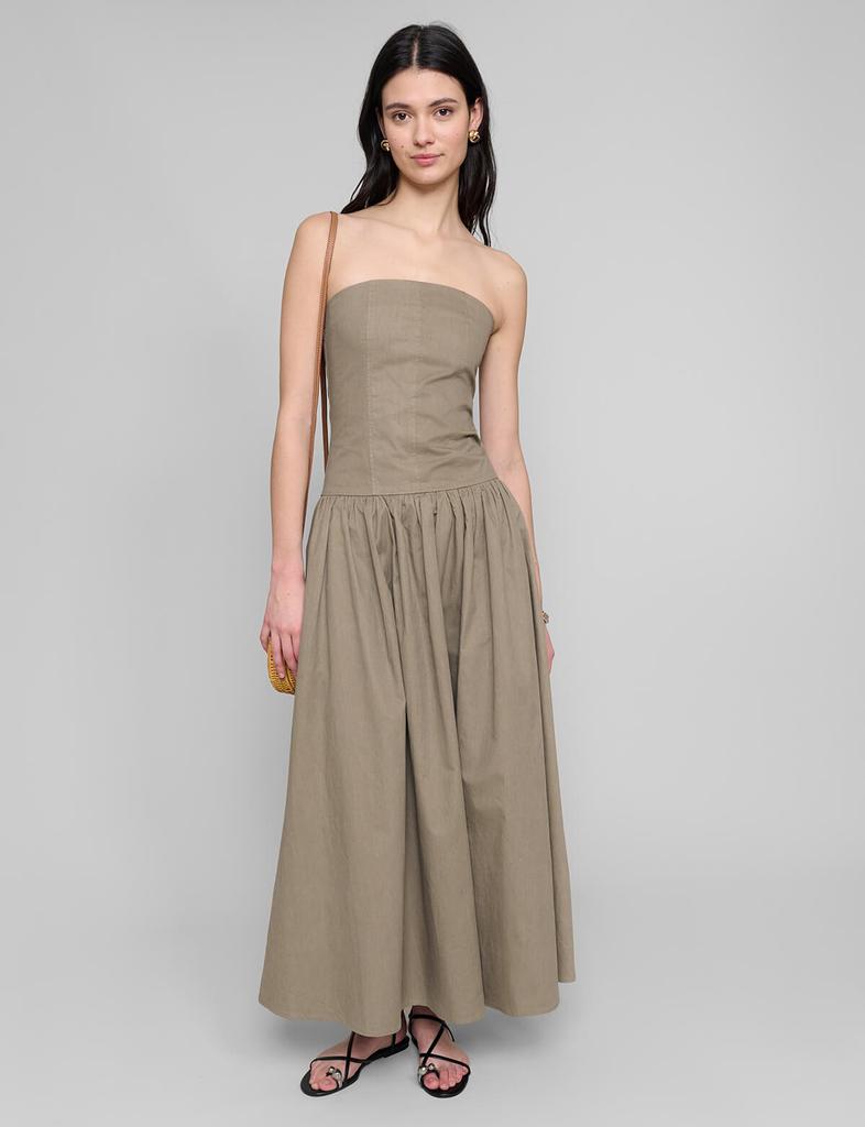 Pixie Market Khaki Strapless Dress-BESTSELLER