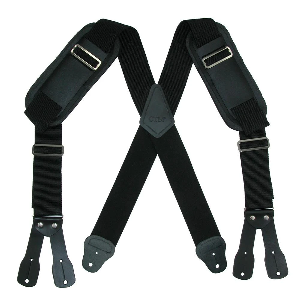 CTM Men's Big & Tall Elastic Work Button-End Suspenders 1