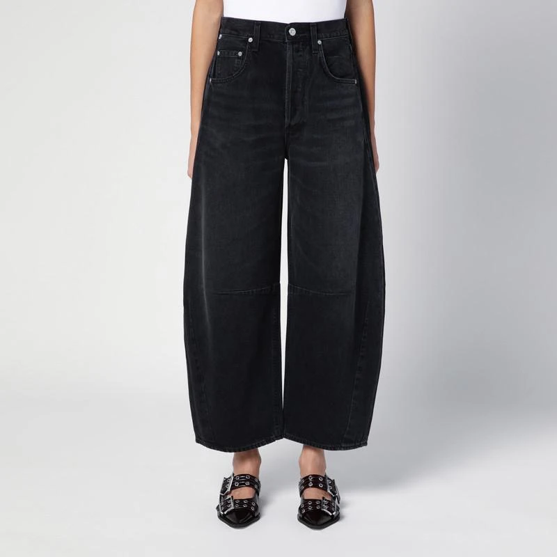 Citizens of Humanity Black Horseshoe Wide Jeans 1