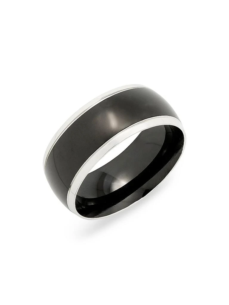 brook & york Black Stainless Steel Band Ring 1