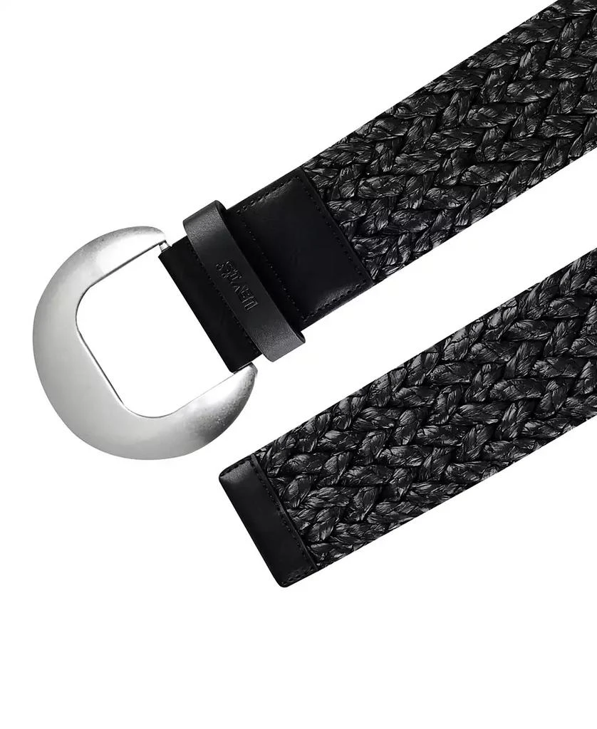 Levi's Women's Fully Adjustable Raffia Belt with Statement Buckle 4