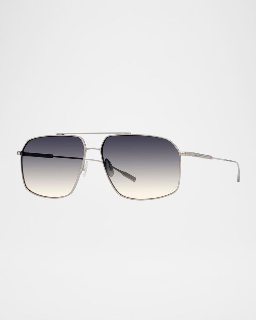 Barton Perreira Men's Renzo Titanium Aviator Sunglasses