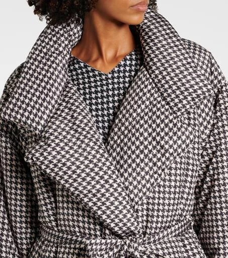 Norma Kamali Sleeping Bag houndstooth wrap coat 4