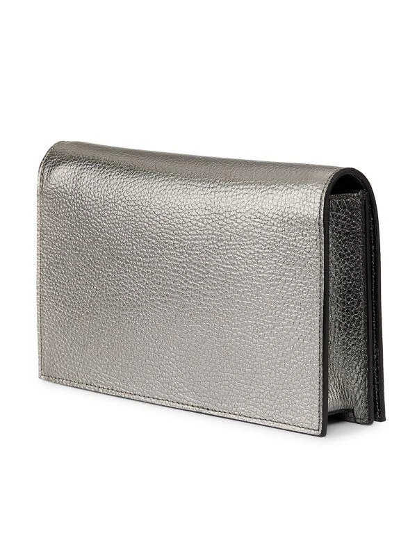 Chiara Boni Elena Laminato Metallic Leather Clutch 4