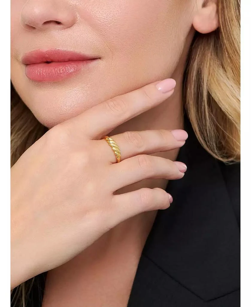 DEVATA Rope Ring in Gold Plated Sterling Silver, Size 3