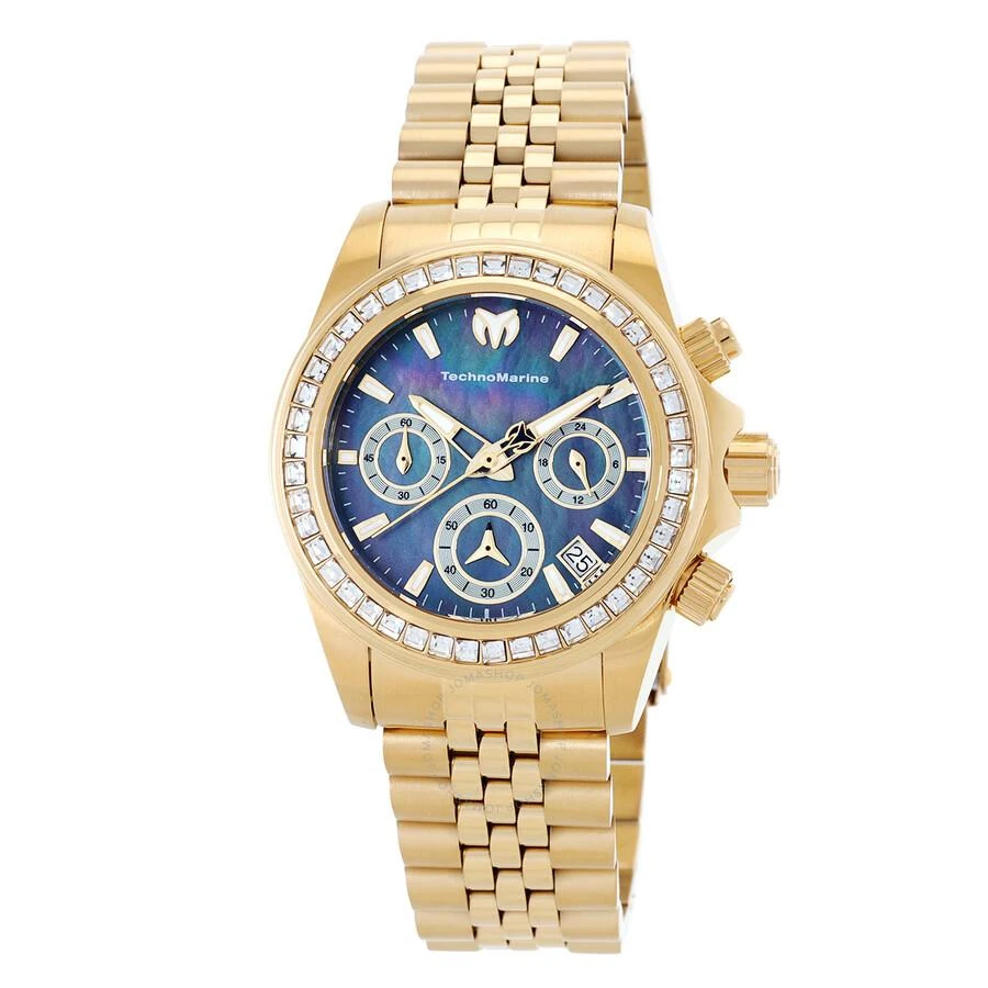 Shop Manta Ray Chronograph GMT Quartz Crystal Black Mother of