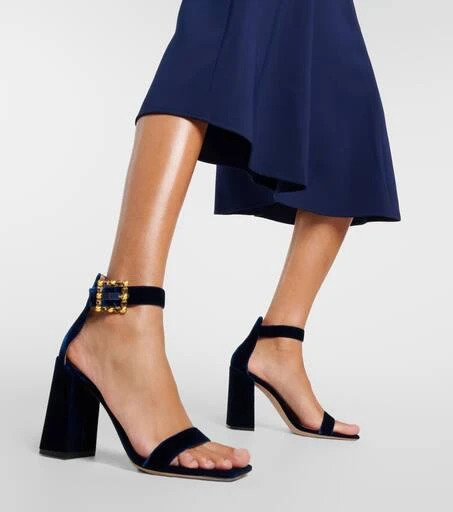 Gianvito Rossi Wondy embellished velvet sandals 4