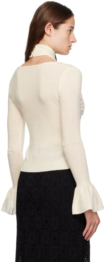 Rokh Off-White Cross Knitted Sweater 3